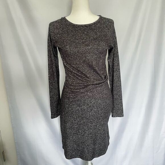 Athleta Charcoal Heathered Side sinched Long Sleeves Dress Coverup - Picture 1 of 8